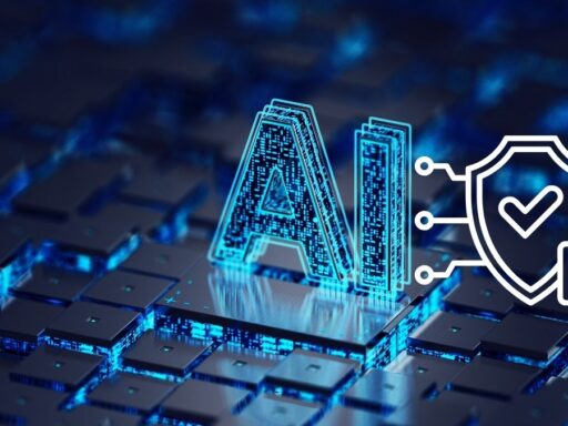 Representación de IA y ciberseguridad en tecnología avanzada